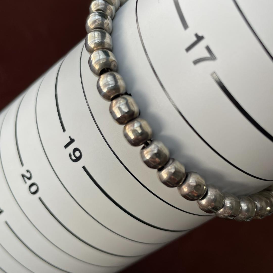 ビンテージシルバー925 ボール ビーズブレスレット メキシコ製 メンズ 希少