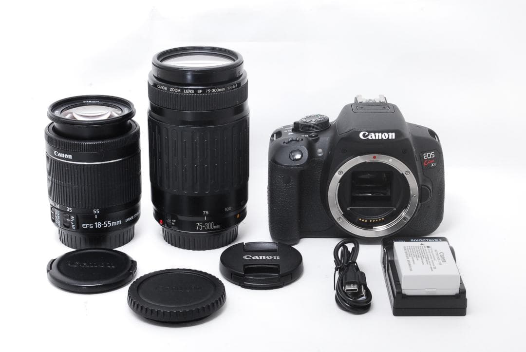 バリアングル回転液晶搭載☘️Canon Kiss X7i ダブルレンズセット
