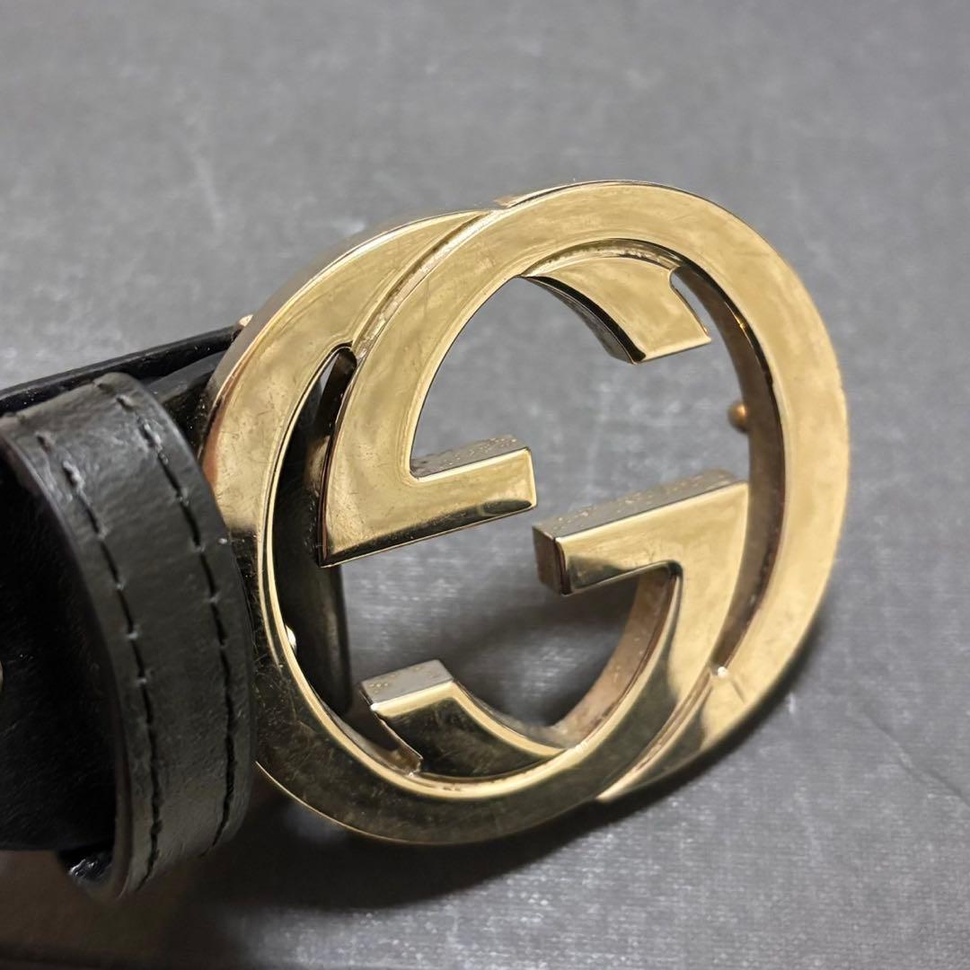 ✨️美品・人気モデル✨GUCCI ベルト インターロッキング GG ゴールド