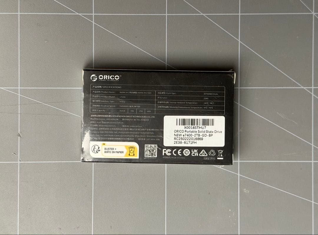 ORICO E7400 2TB 内蔵SSD M.2 NVMe Gen4x4 新品