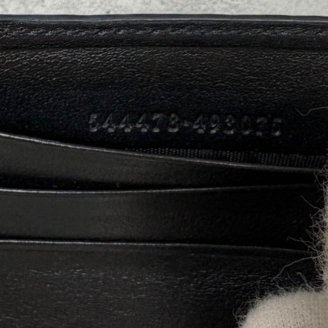 【美品】GUCCI マイクロシマ GG柄 マネークリップ ブラック レザー