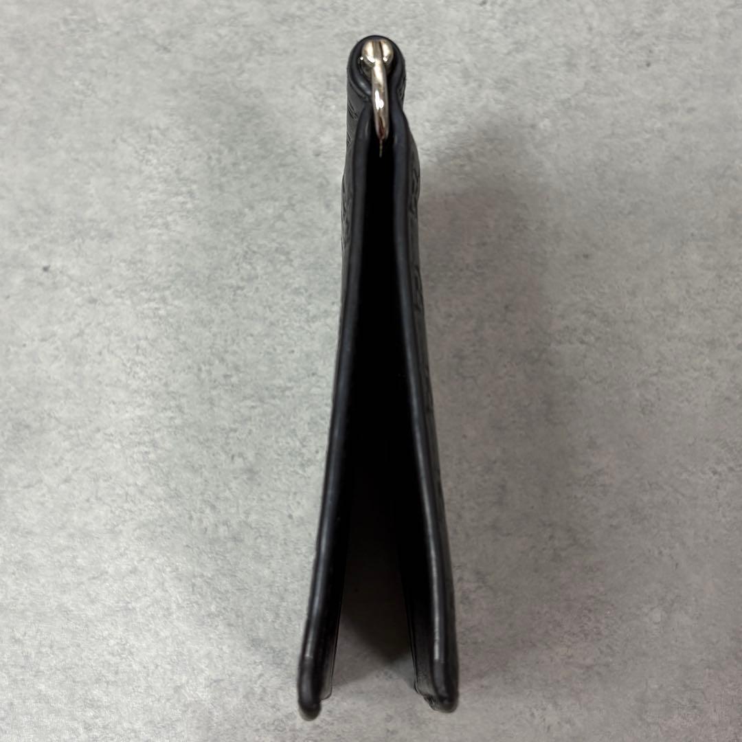 【美品】GUCCI マイクロシマ GG柄 マネークリップ ブラック レザー