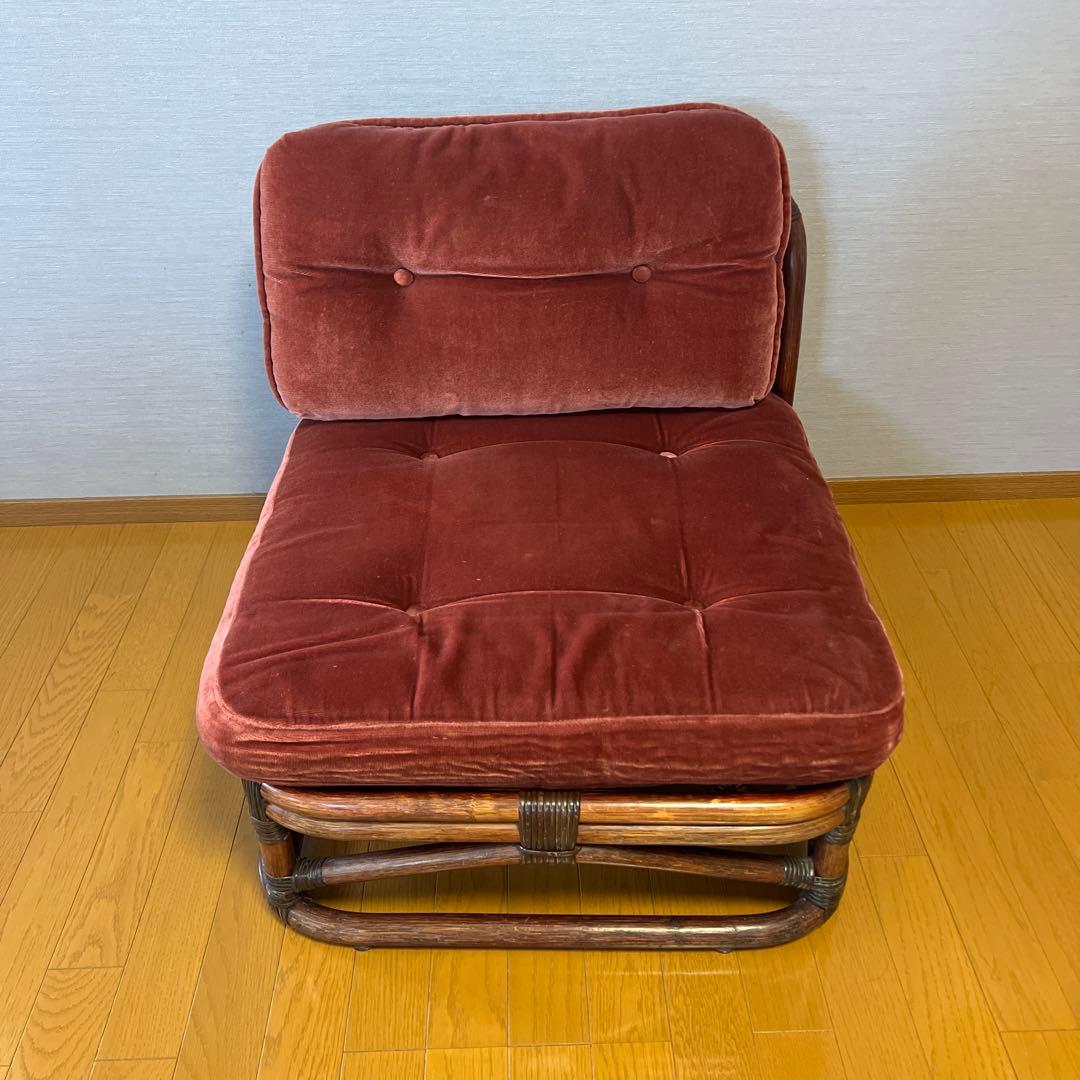 YAMAKAWA ラタン 籐 ヴィンテージ アンティーク ソファ 座椅子 ③
