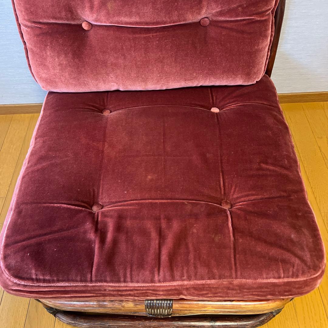 YAMAKAWA ラタン 籐 ヴィンテージ アンティーク ソファ 座椅子 ③