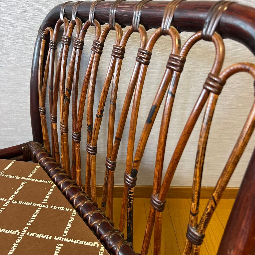 YAMAKAWA ラタン 籐 ヴィンテージ アンティーク ソファ 座椅子 ③