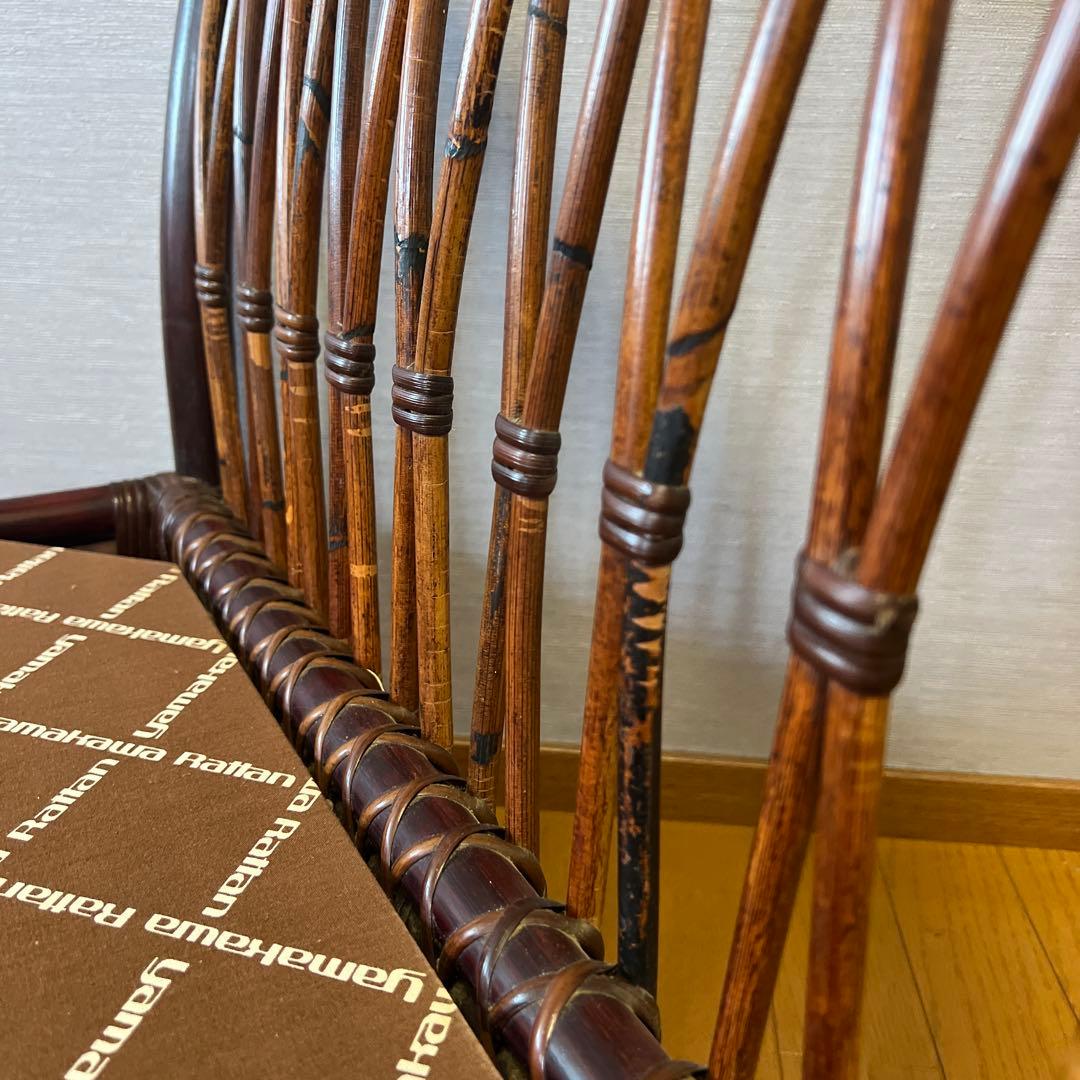 YAMAKAWA ラタン 籐 ヴィンテージ アンティーク ソファ 座椅子 ③