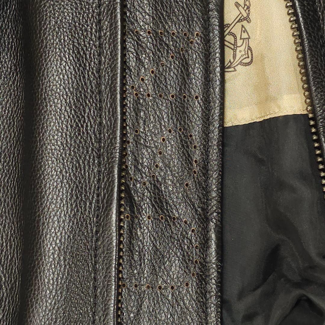 G-1 レザーフライトジャケット CVA-59 空母フォレスタル ブラックエース