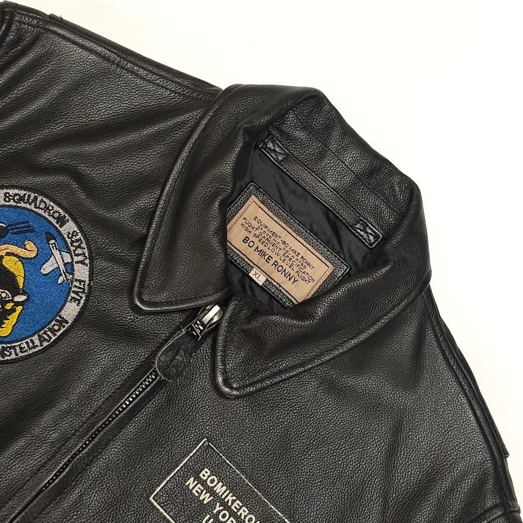 G-1 レザーフライトジャケット CVA-59 空母フォレスタル ブラックエース