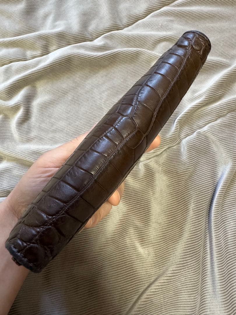 美品！　クロコダイル　ポロサス センター取り　ブラウン　長財布　クリスチャンポー