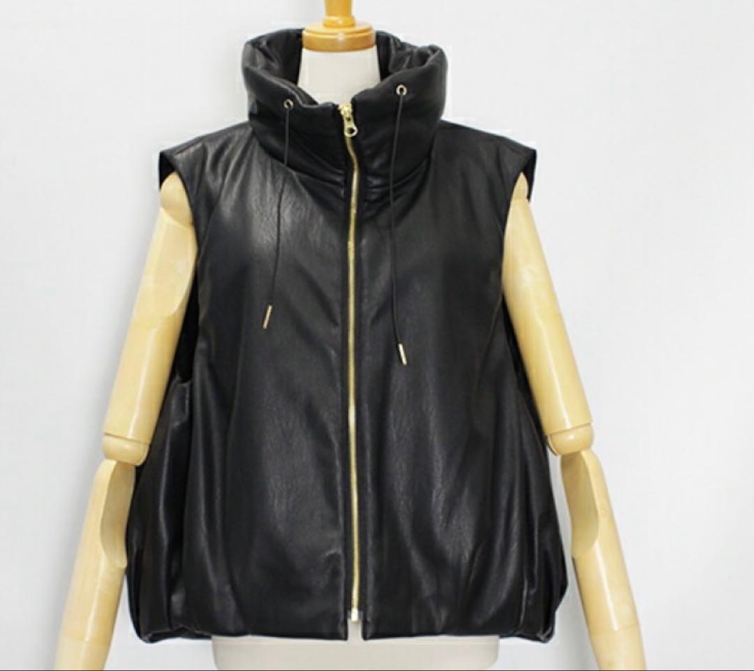 ❣️新品　❣️今季もの　マルゴービンテージ　レザーベスト　エコレザー　中綿ベスト