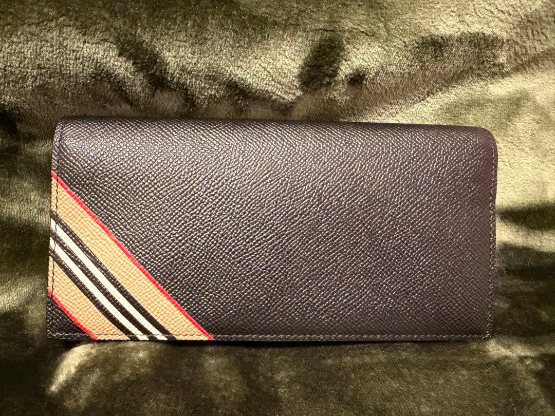 【美品】バーバリー 長財布 チェック柄 キャベンディッシュ ブラック レザー