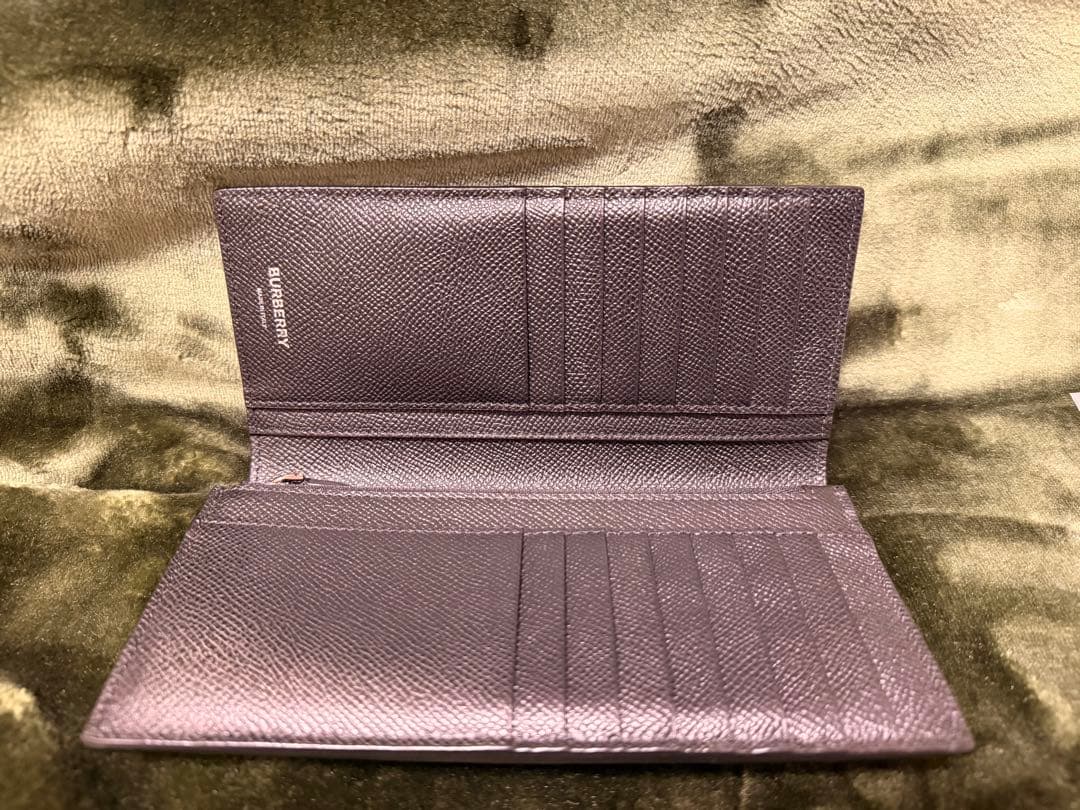 【美品】バーバリー 長財布 チェック柄 キャベンディッシュ ブラック レザー