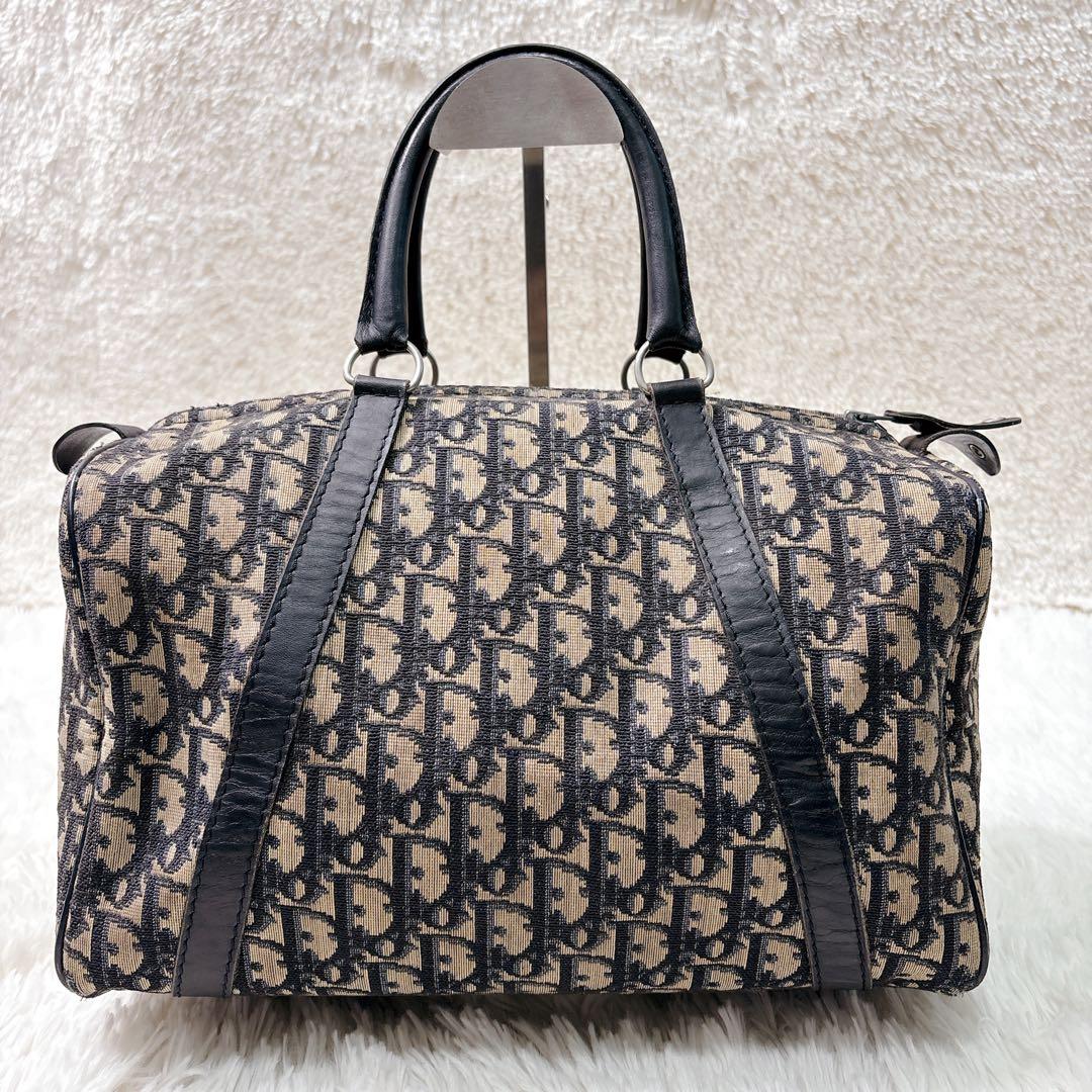 Dior ディオール ミニ ボストンバッグ キャンバス トロッター柄　総柄