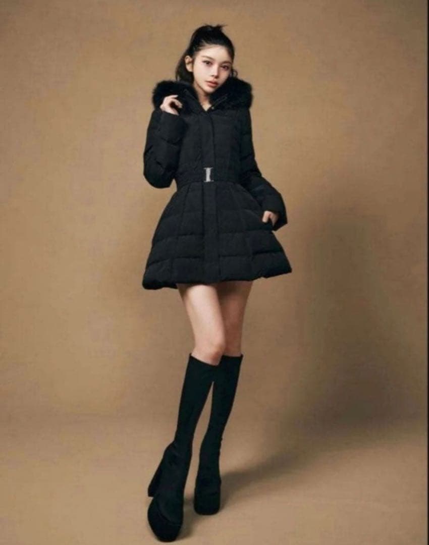 【新品タグ付】Darich ダーリッチ　レディミディダウンコート　M ブラック