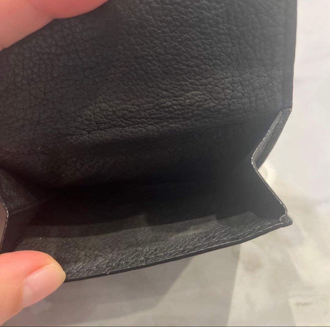 ルイヴィトン財布 黒革 三つ折り財布 レディース