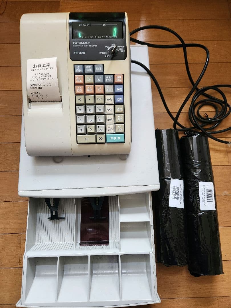 Sharp シャープ 電子レジスタ XE-A20(取説有)+ 感熱ロール紙10個