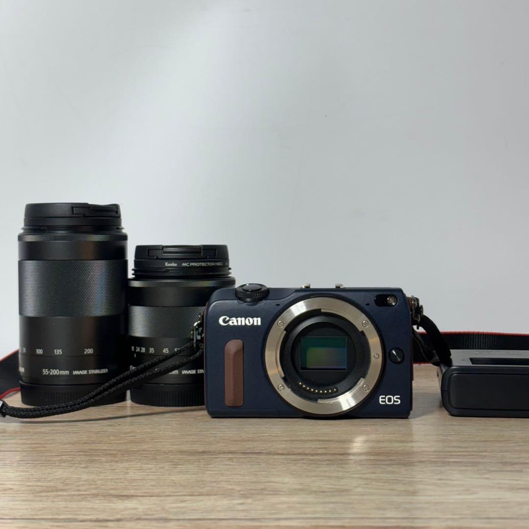 Canon EOS M2 ミラーレスカメラ レンズ×2 18-55mm B10