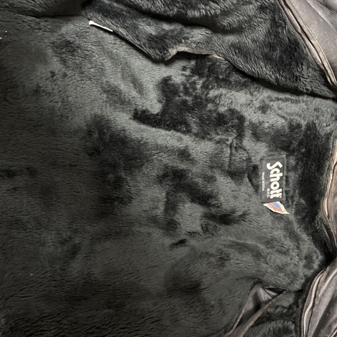 90年代 Schott USA製のシングルライダース系レザージャケット