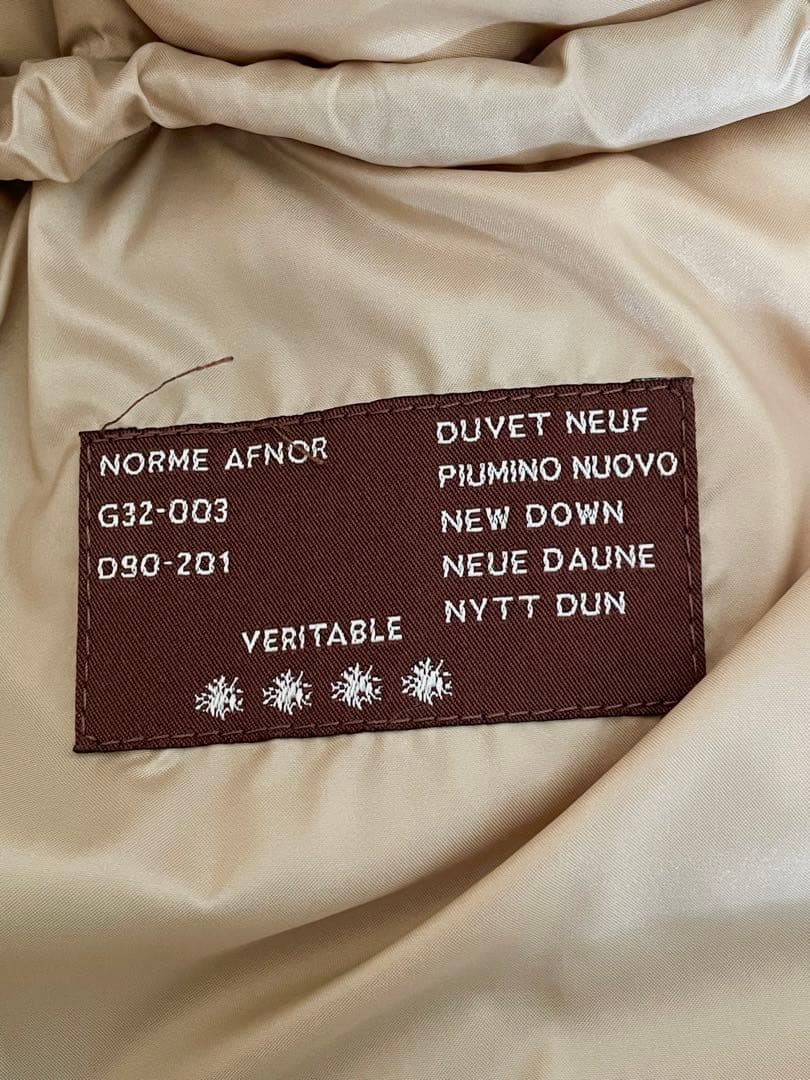 MONCLER モンクレール 茶タグ ファー付きダウンコート ベージュ サイズ1