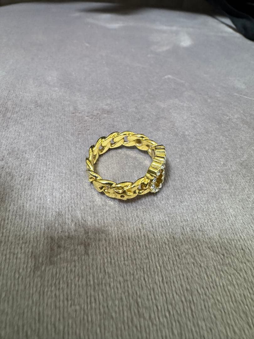 DIOR ゴールド チェーンデザイン リング　Sサイズ