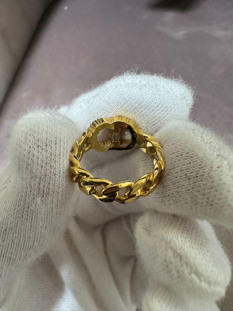 DIOR ゴールド チェーンデザイン リング　Sサイズ