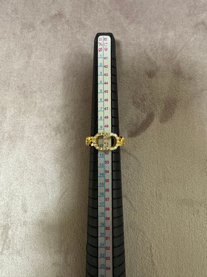 DIOR ゴールド チェーンデザイン リング　Sサイズ