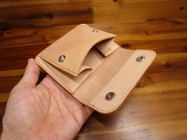 ケース 栃木レザー ナチュラル 生成り コンパクト 小銭入れ ミニ財布 革