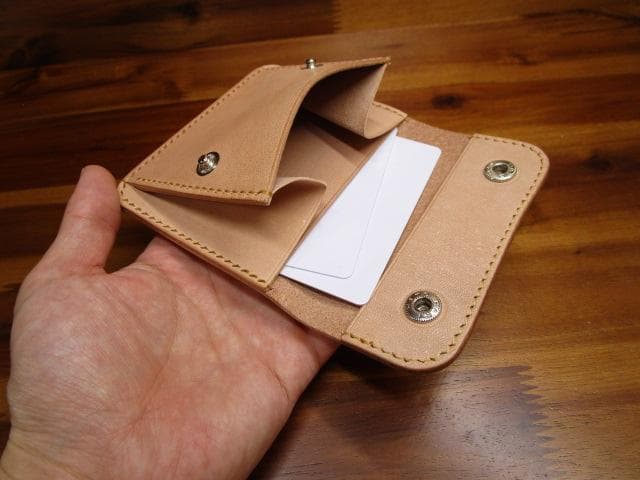 ケース 栃木レザー ナチュラル 生成り コンパクト 小銭入れ ミニ財布 革