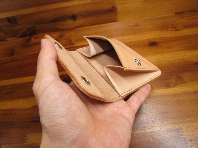 ケース 栃木レザー ナチュラル 生成り コンパクト 小銭入れ ミニ財布 革