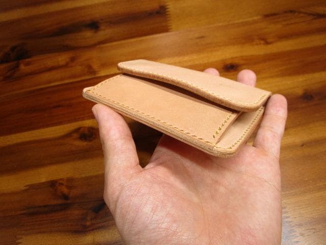 ケース 栃木レザー ナチュラル 生成り コンパクト 小銭入れ ミニ財布 革