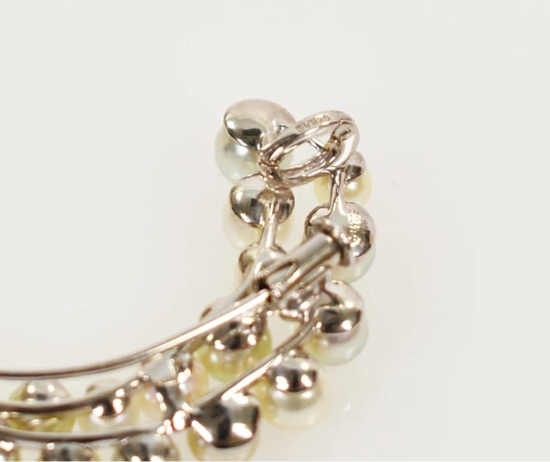 アコヤ真珠 三日月型ペンダントトップブローチ マルチカラー