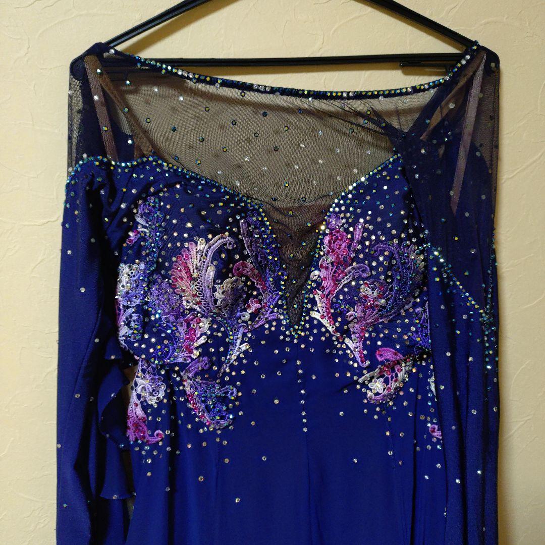 社交ダンスドレス Lサイズ ネイビー