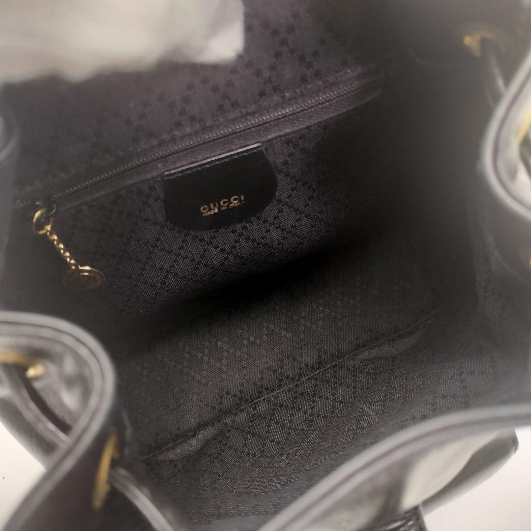 極美品✨グッチ　リュック　バックパック　レザー　バンブー　ブラック　黒