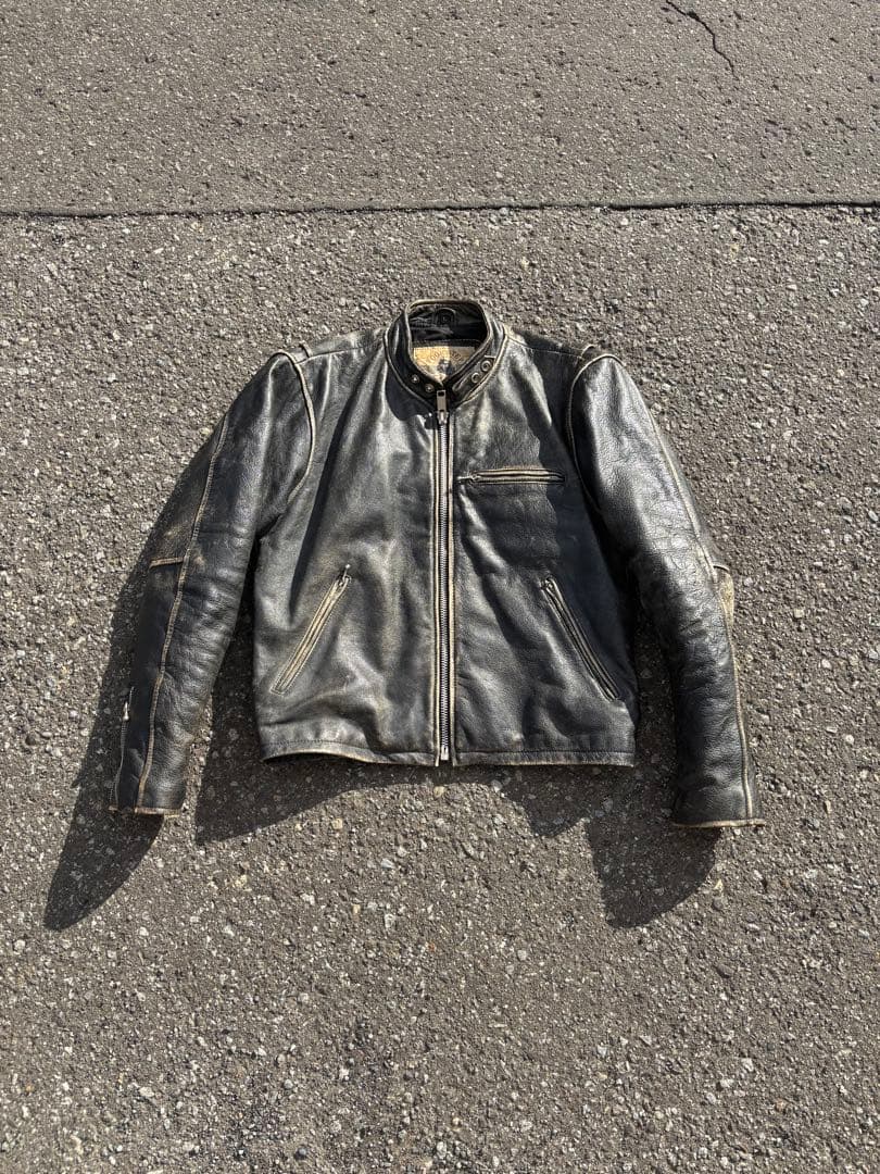 FOORSTEP ライダース　革ジャン　牛革　エイジング　ヴィンテージ　Lサイズ