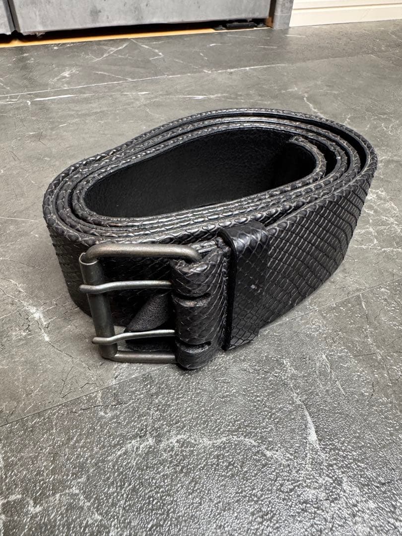 【送料無料】バルマン/BALMAIN ブラックレザーベルト