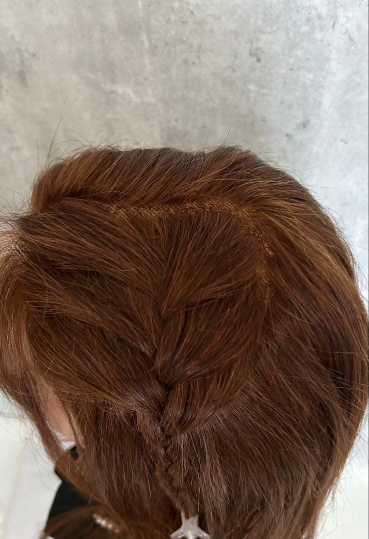 【新品未使用】人毛100％ フロントレース ロング／チョコレートブラウン