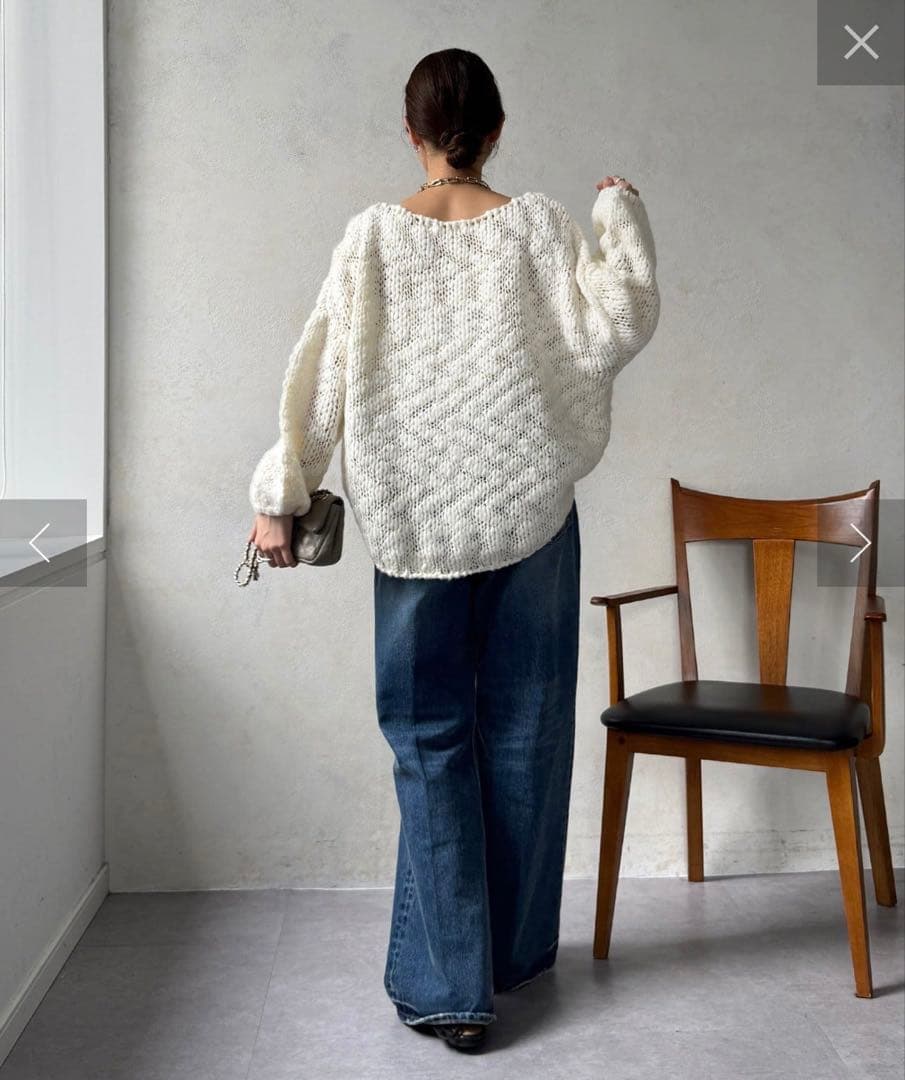 【美品】 DouDou ローゲージニット ホワイト