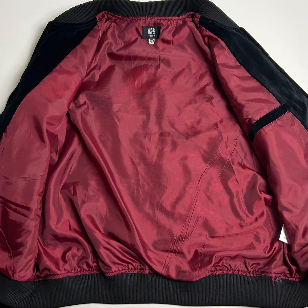 【希少/美品】朧(OBORO)狼刺繍別珍スカジャン/和柄/華鳥風月/黒/XXL