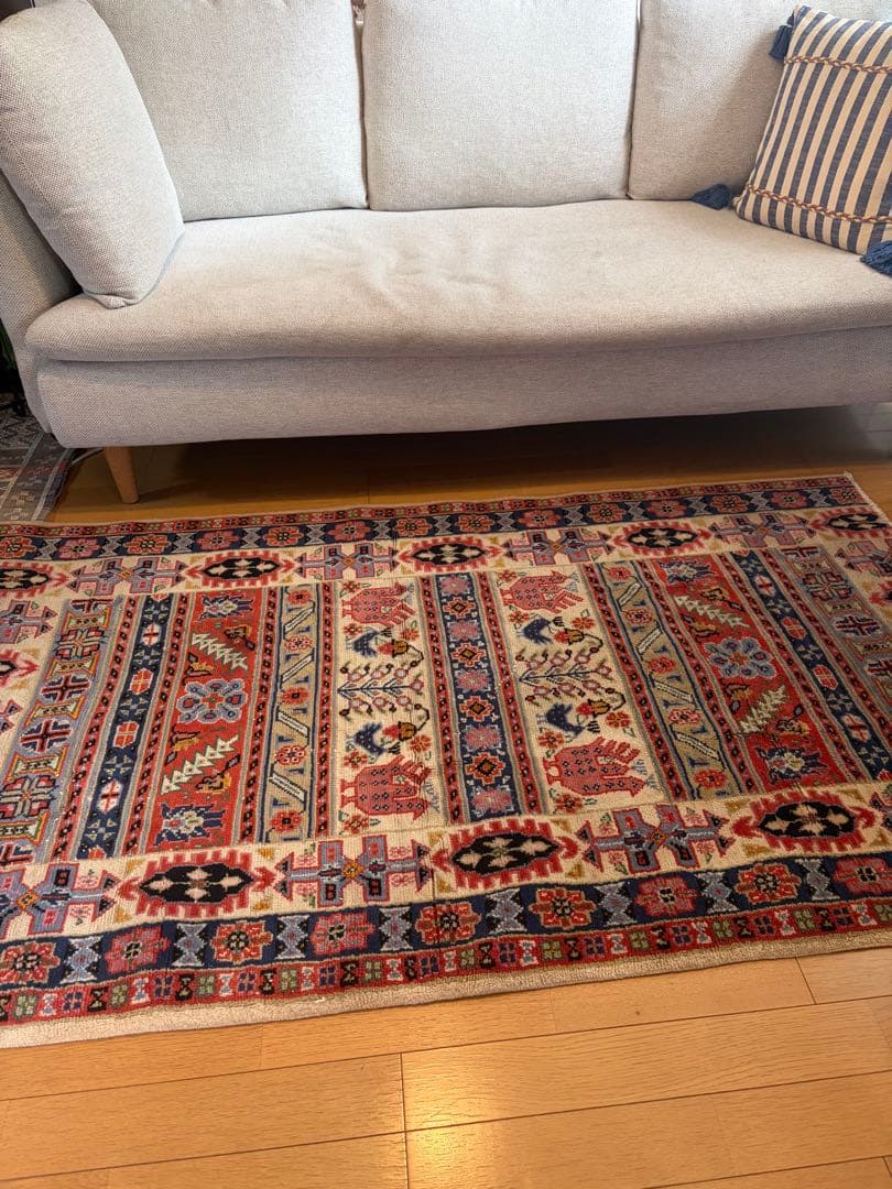 トライバルラグ 手織り 絨毯 カーペット ヴィンテージ ラグ ペルシャ絨毯