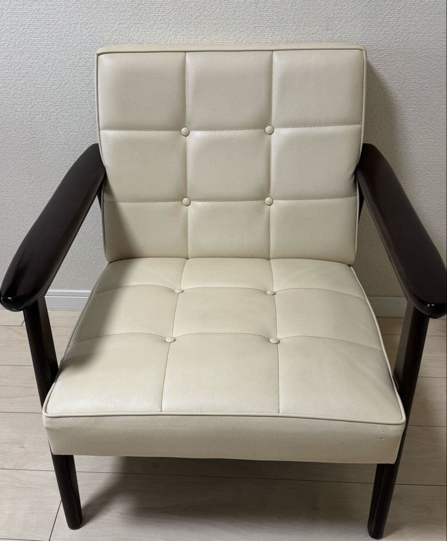 カリモク60 Kチェア 1シーター 貴重アイボリー 送料込