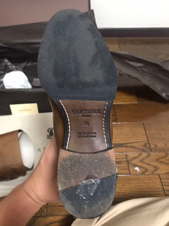 【値下げ】SARTORE サルトル ロングブーツ　レザー　キャメル　36