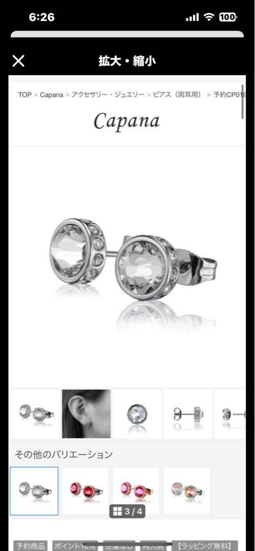 あい ピアスふたつ Capana CP019-SLV ワンポイントピアス