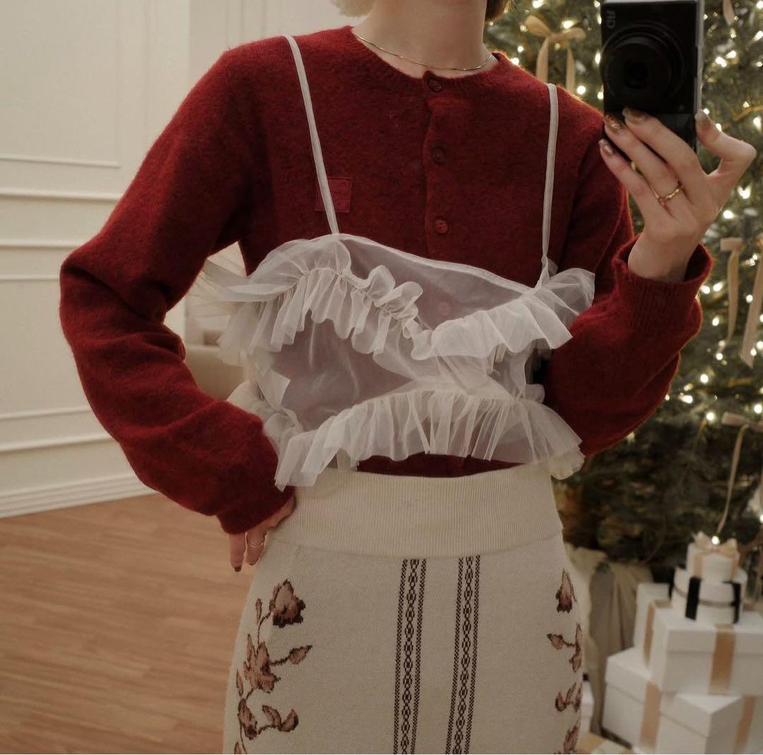 トップス Eaphi TULLE ASYMMETRY FRILL CAMISOLE