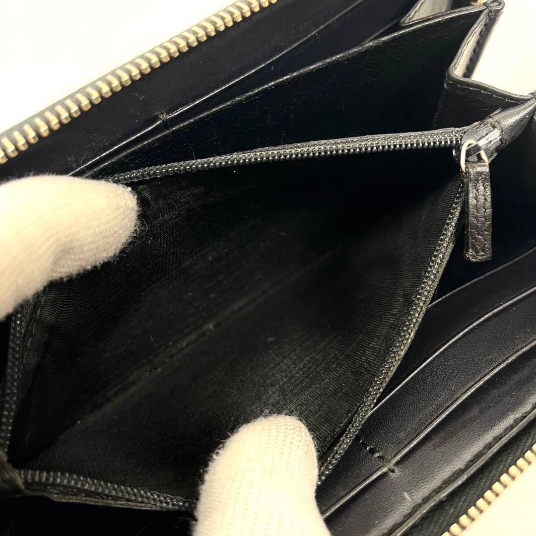 グッチ　長財布　シェリーライン　ラウンドファスナー　本革　ロゴGG 極美品