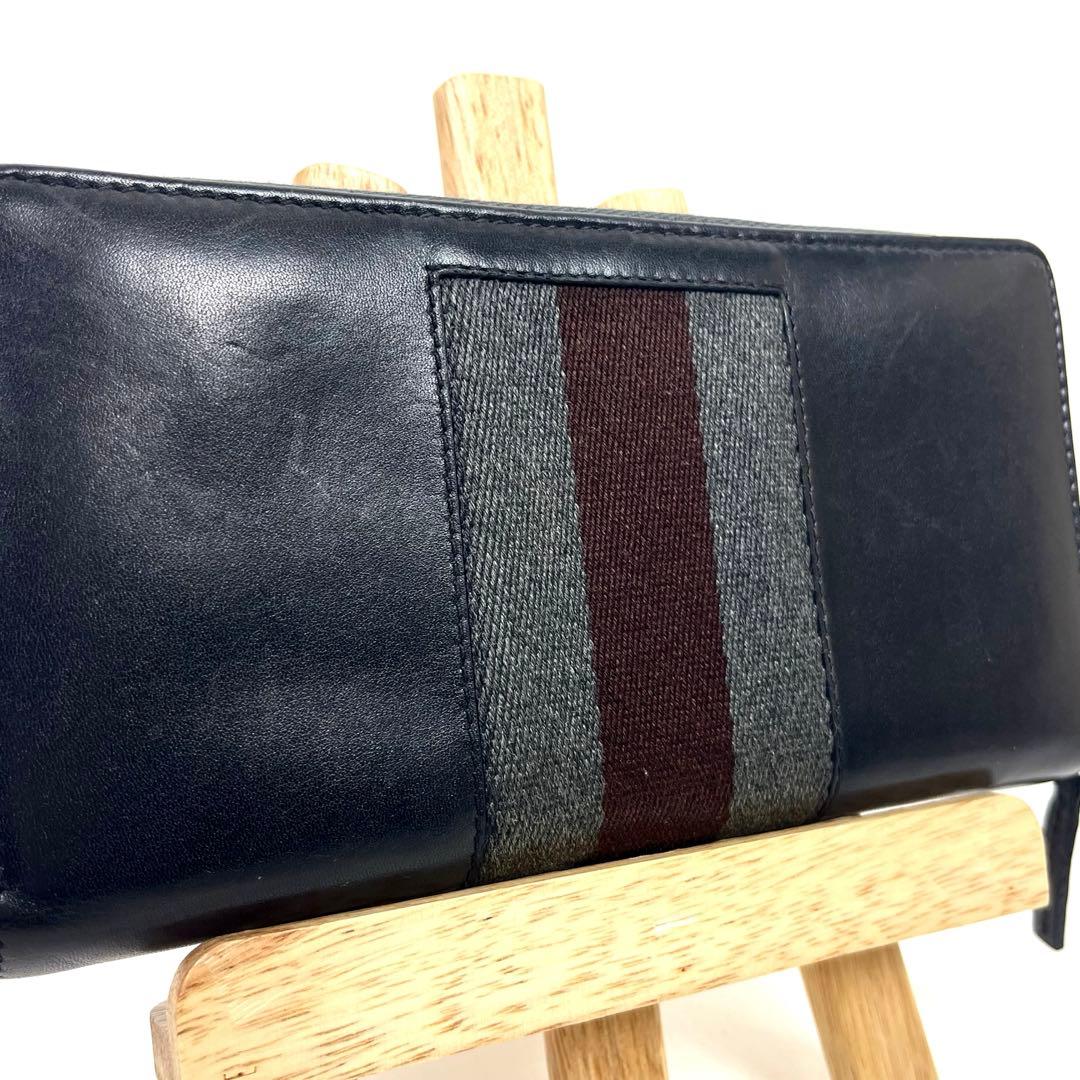 グッチ　長財布　シェリーライン　ラウンドファスナー　本革　ロゴGG 極美品