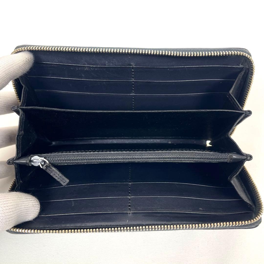 グッチ　長財布　シェリーライン　ラウンドファスナー　本革　ロゴGG 極美品