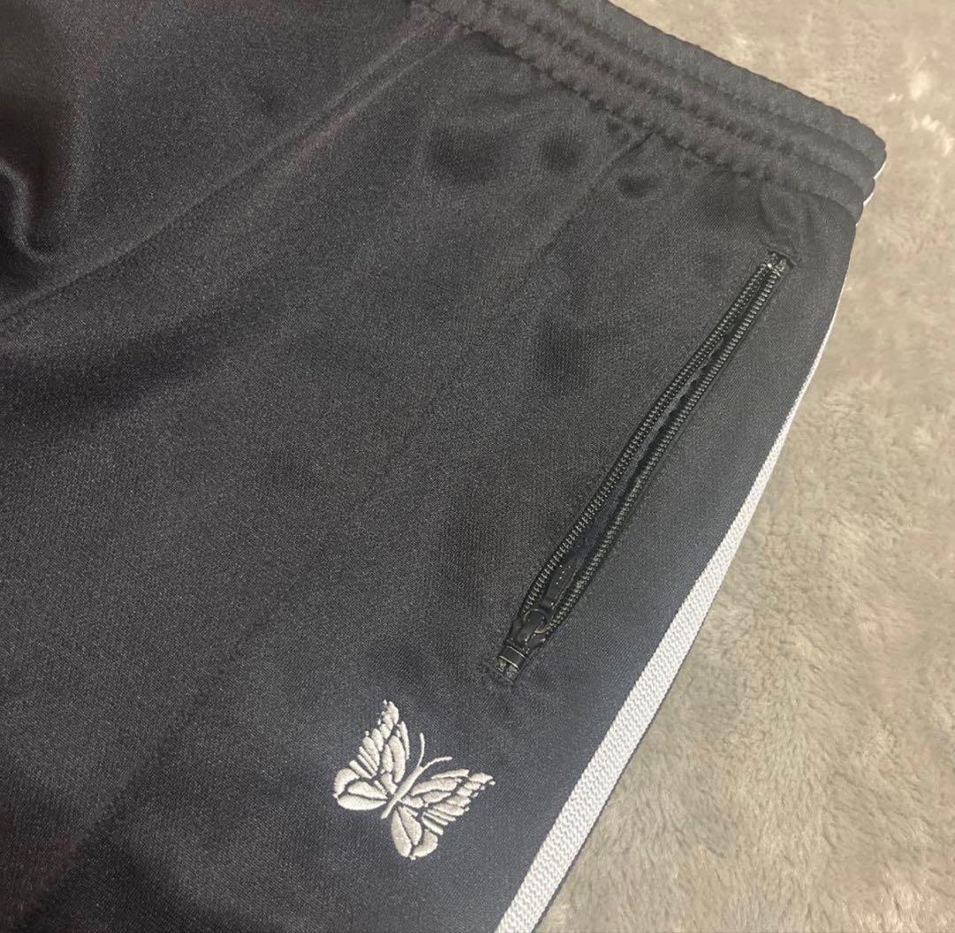 Needles トラックパンツ Poly Smooth ジップポケット ブラック