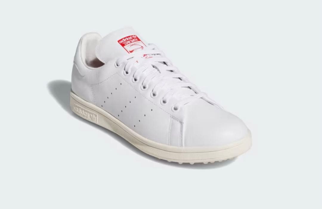 新品2025年アディダスゴルフスタンスミスNNO27スパイクレス紐赤24.5