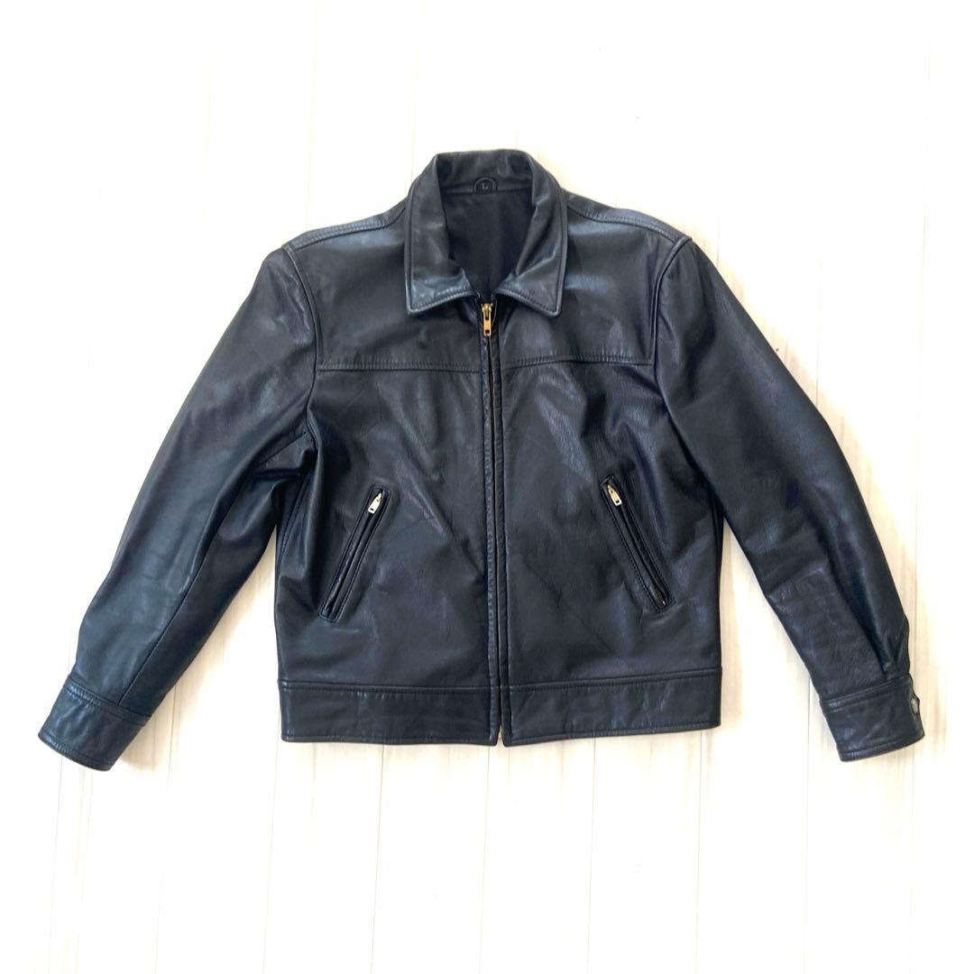 【こうき】短丈　レザージャケット　牛革　シングル　襟付き