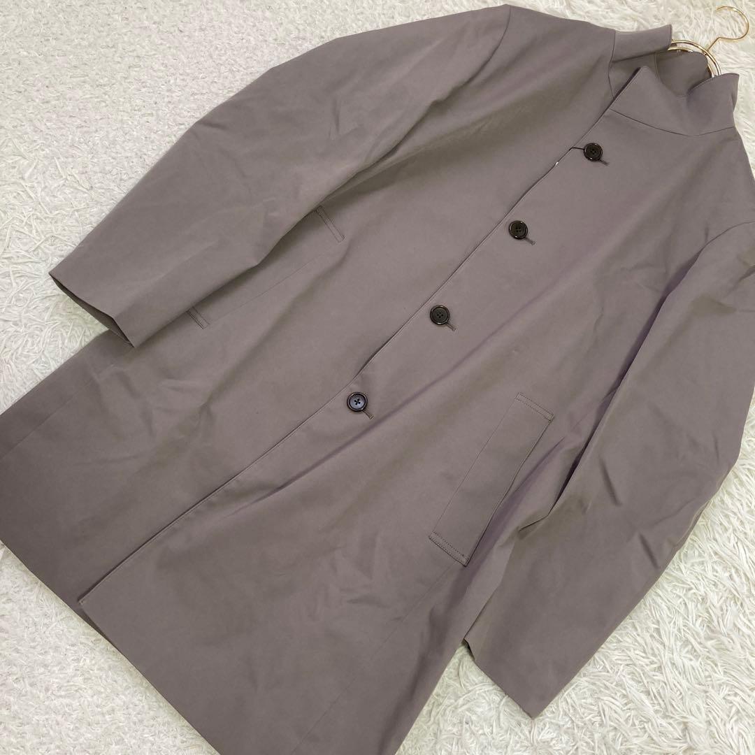 ［未使用］TAKEO KIKUCHI スタンドカラーコートグレージュ L